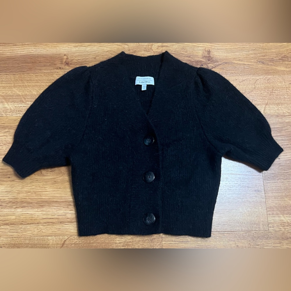 & Other Stories Black Knit Button Top/ Cardigan/Sweater– Alpaca Wool Blend